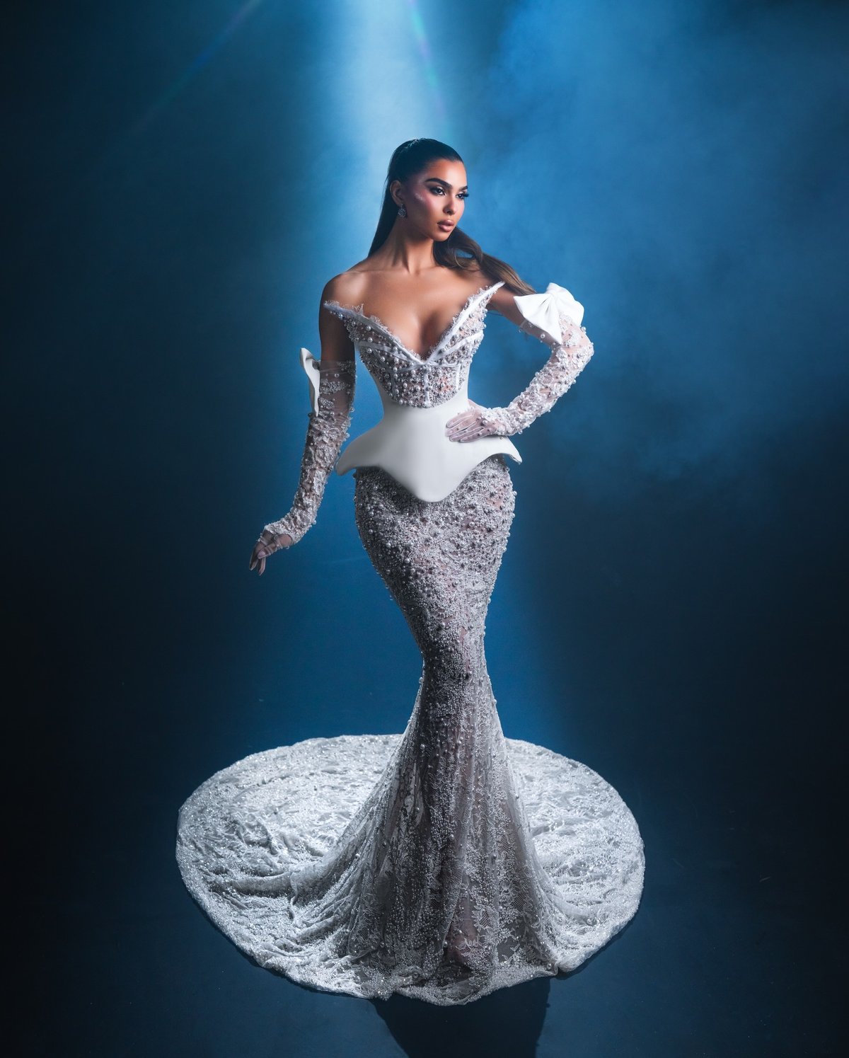 Beaded Cutout Evening Gown
