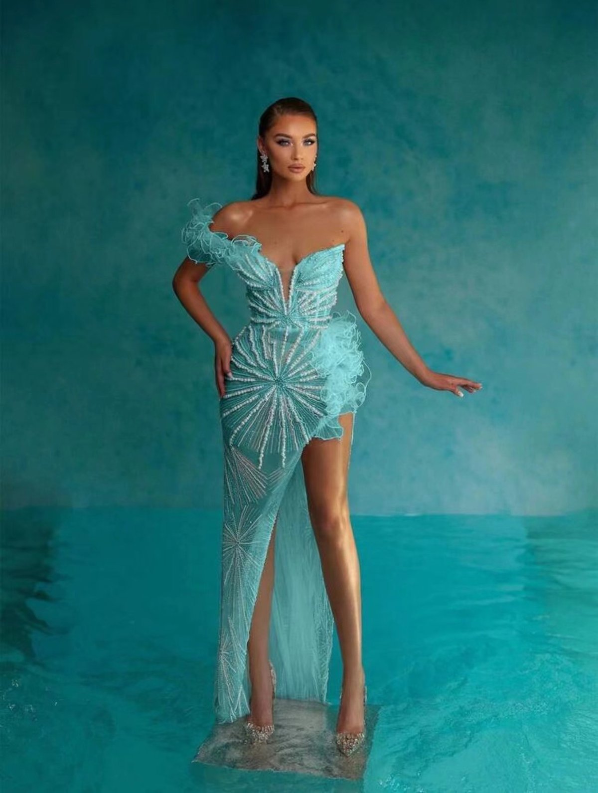 Beaded evening gown